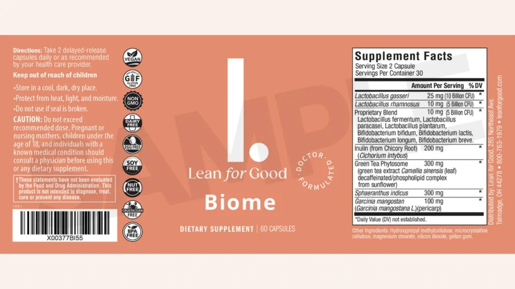 Leanbiome Supplement Facts Leanbiome Supplement Facts